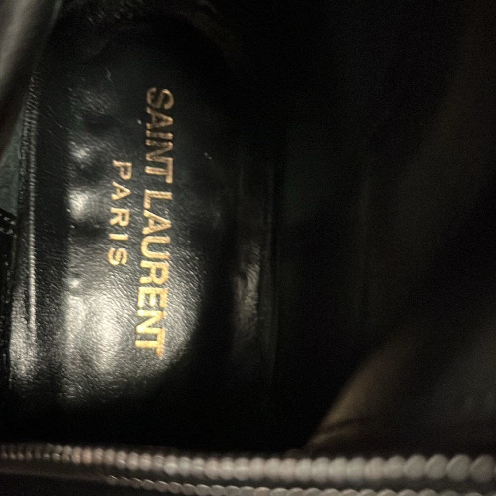 Saint Laurent Paris Black Suede Tall Block Heel Boots 40(9.5) - Picture 13 of 13